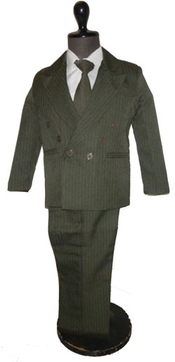 olive strip suit